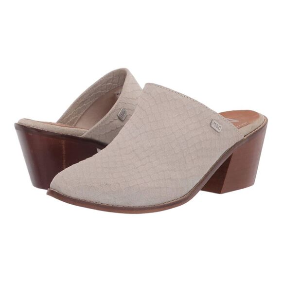 New! Musse And Cloud Women's Helen Textured Block Heel Mule Shoes Ice Size 6 NWT - Picture 2 of 16